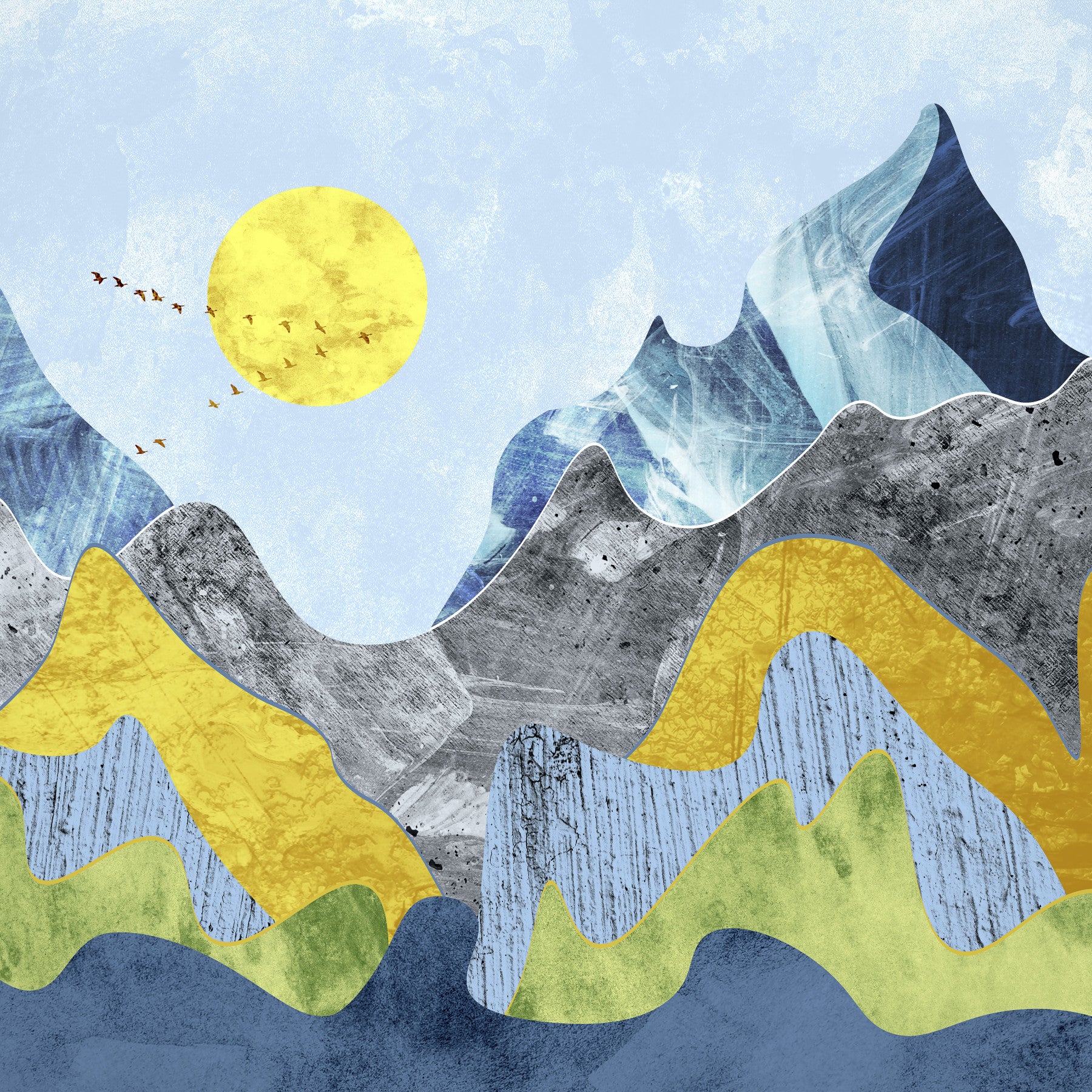 The marbled mountains Wallpaper in your room — zoomed