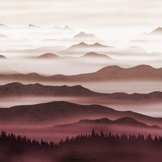 Burgundy Mountain Haze Wallpaper