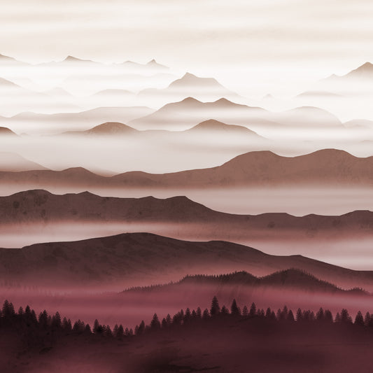 Burgundy Mountain Haze Wallpaper