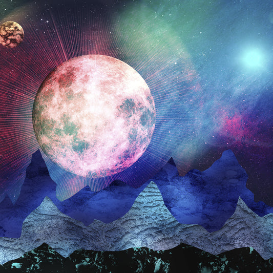 Lunar Eclipse over Blue Mountains Wallpaper