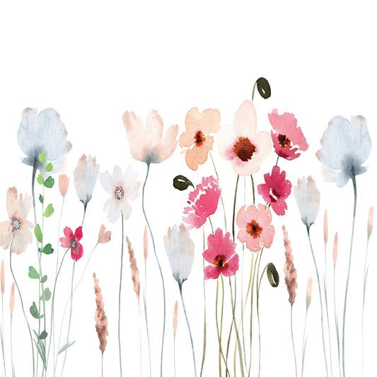 Watercolor Wildflower Wall Mural