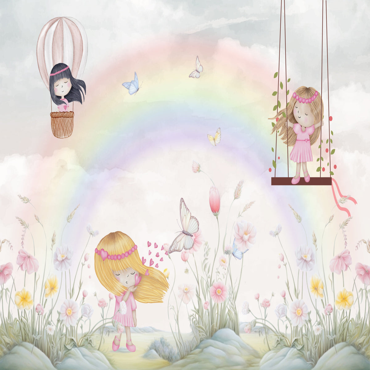 Little Girls Adventures Wall Mural in your room — zoomed