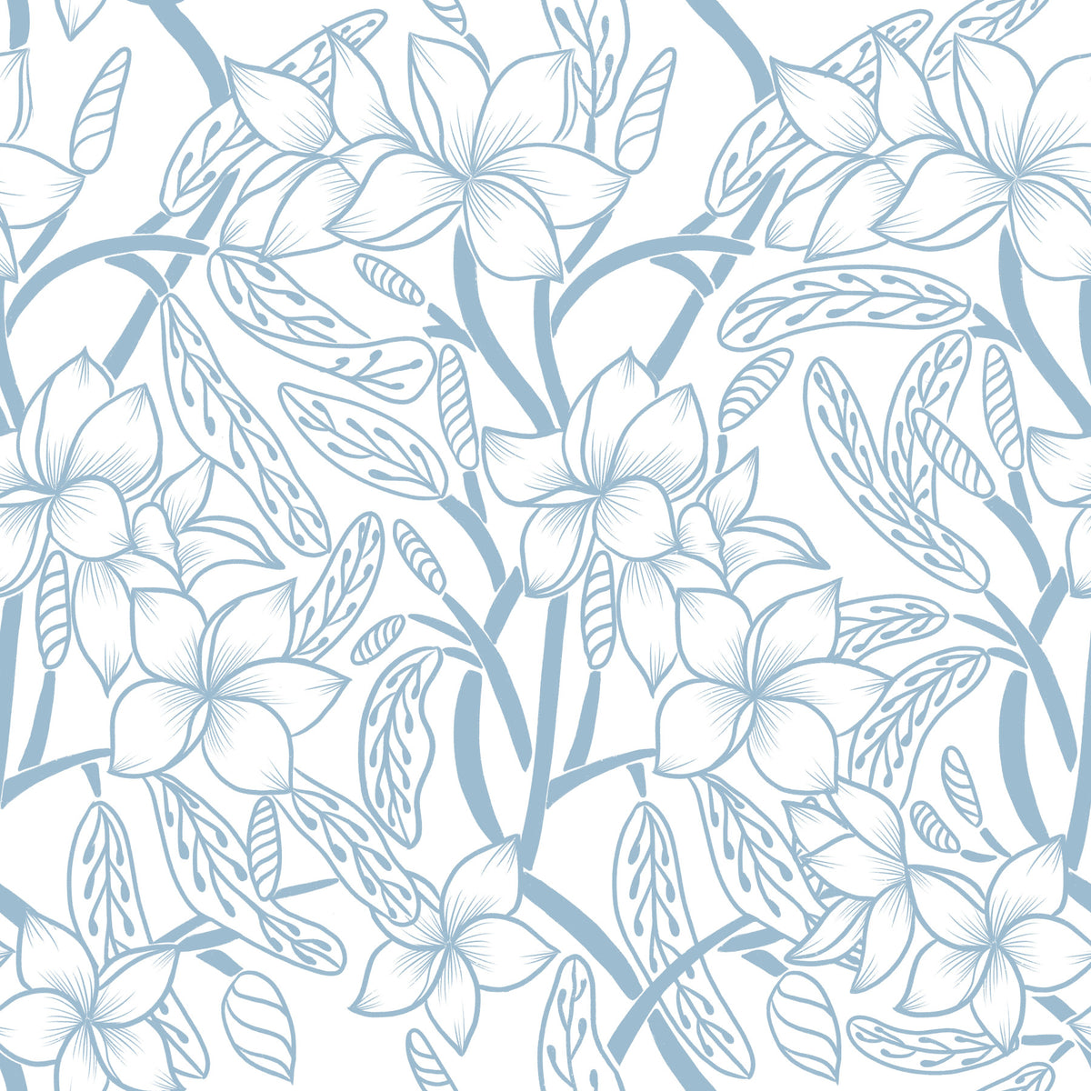 Floral Stillness - Light Blue