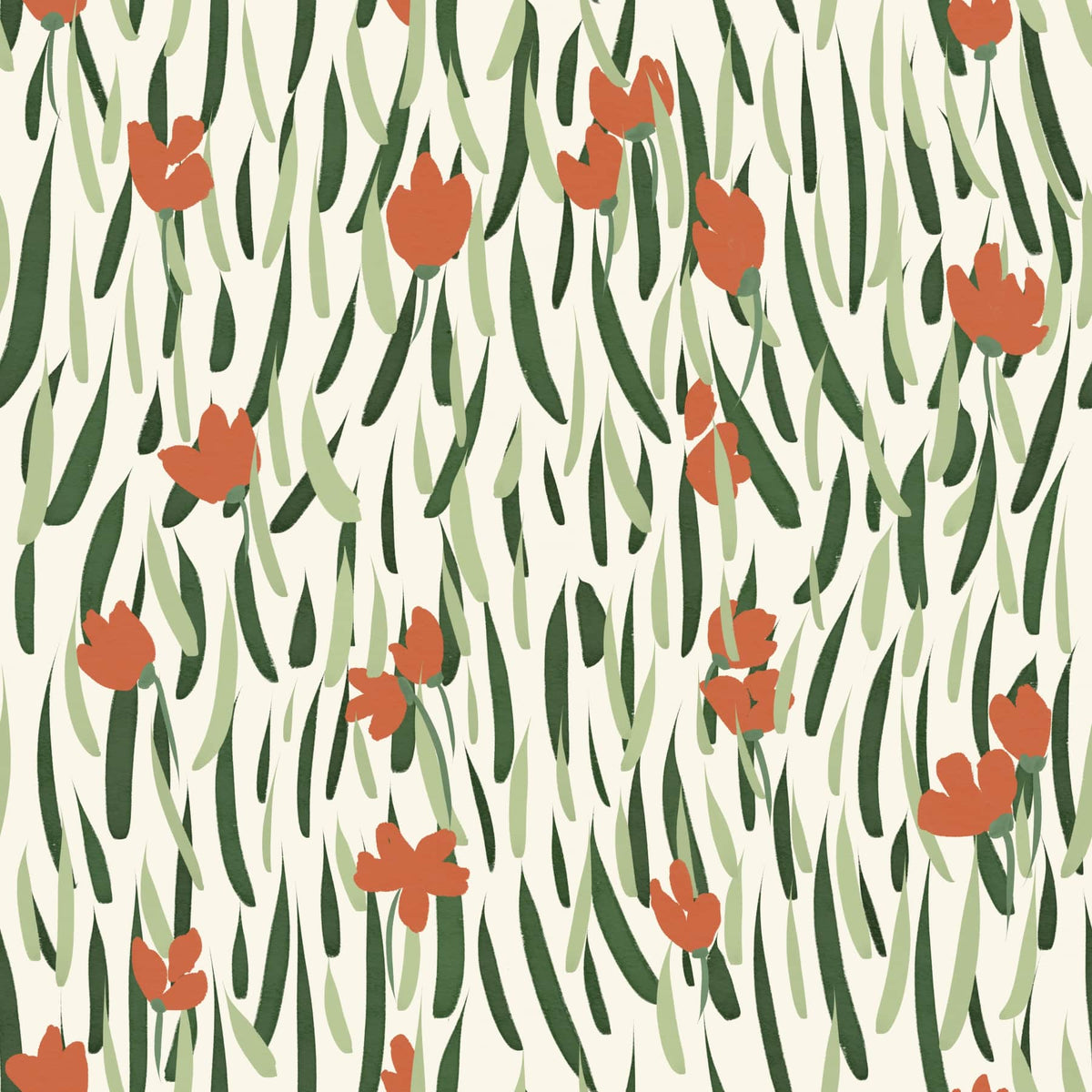 Wandering Blooms Wallpaper in your room — zoomed