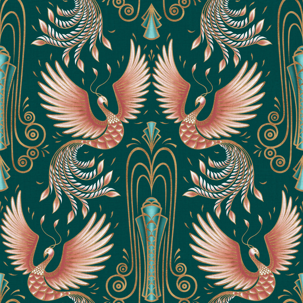 Rebirth of a Phoenix - Green Wallpaper in your room — zoomed