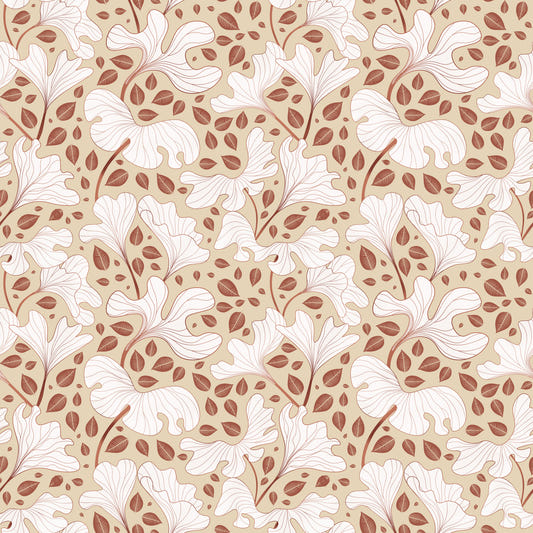 Cozy Cream Foliage Wallpaper