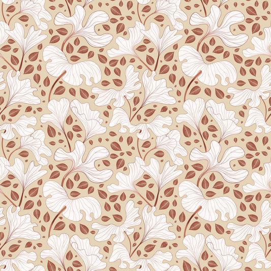 Cozy Cream Foliage Wallpaper