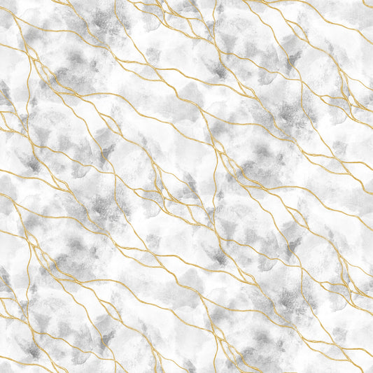 White Marble with golden veins Wallpaper