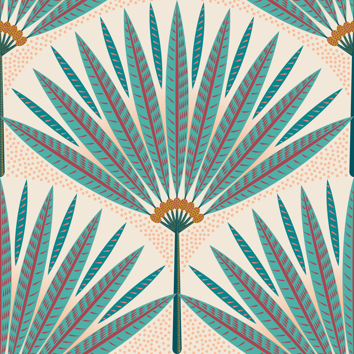 Tropical Teal Paradise Wallpaper in your room