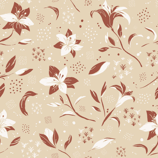 Cozy Cream Lilies Wallpaper