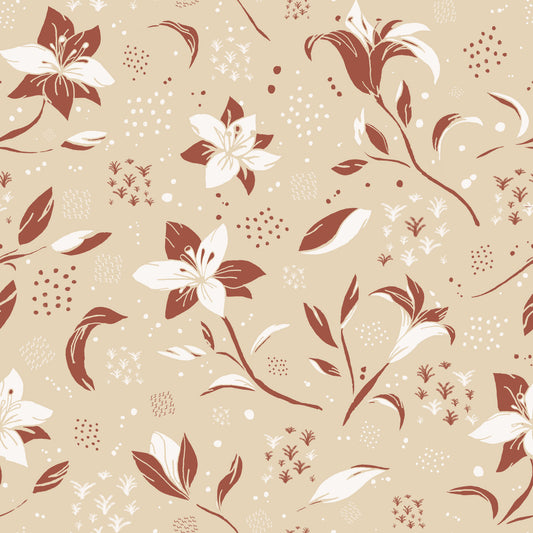 Cozy Cream Lilies Wallpaper