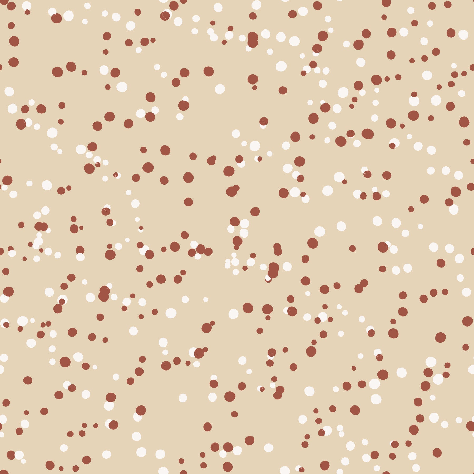 Cozy Cream Polka Dots Wallpaper in your room — zoomed
