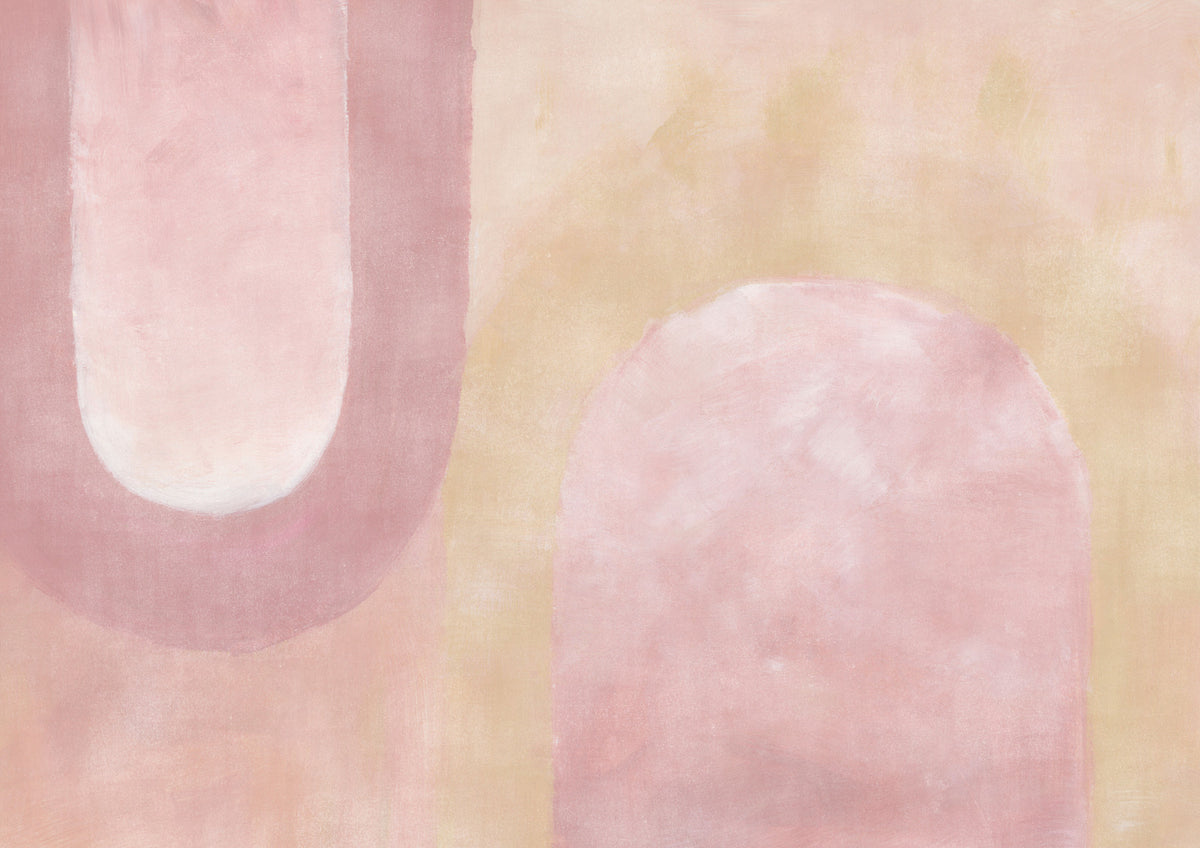 Blush Hues Abstract Wallpaper in your room — zoomed