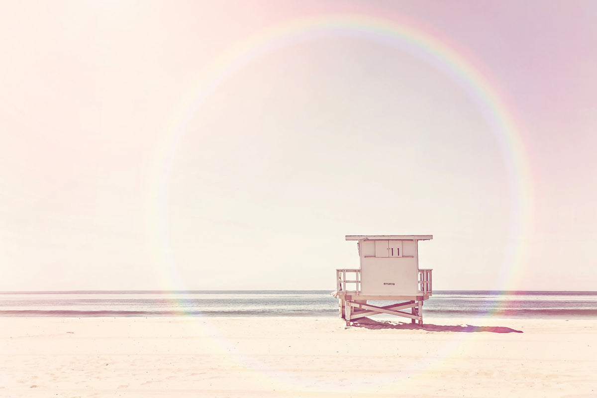 Beach Hut Wall Mural in your room