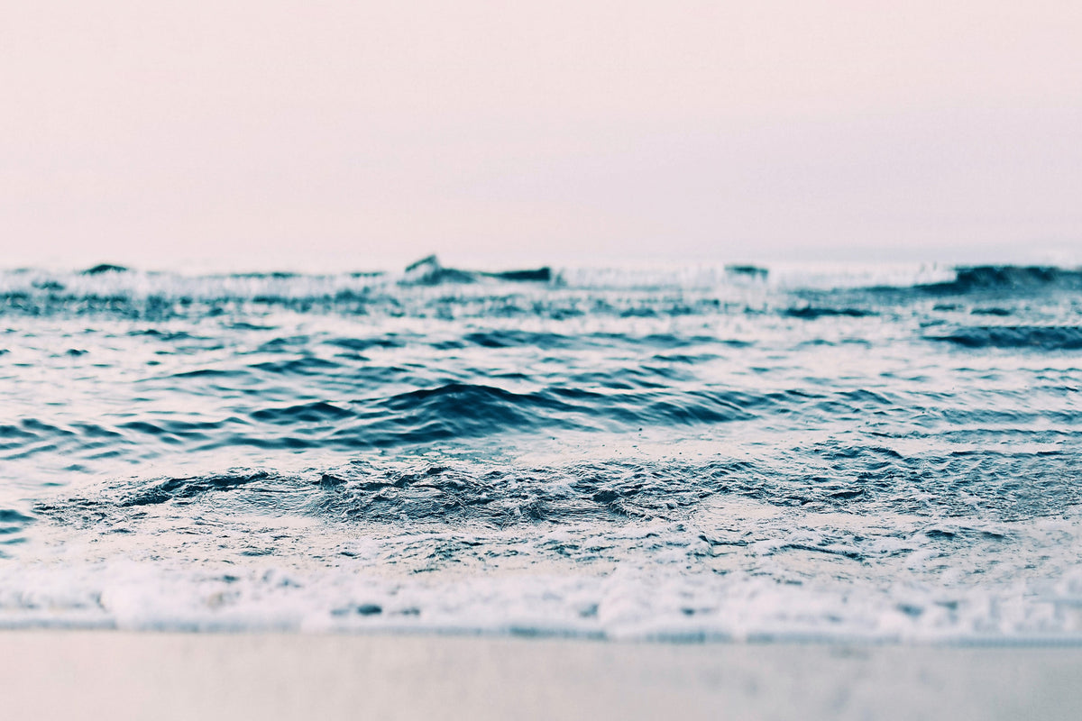 Ocean Wave Blush Wall Mural in your room — zoomed