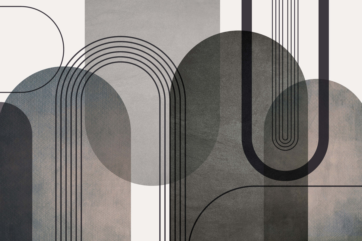 Abstract Arches in Muted Tones Wall Mural