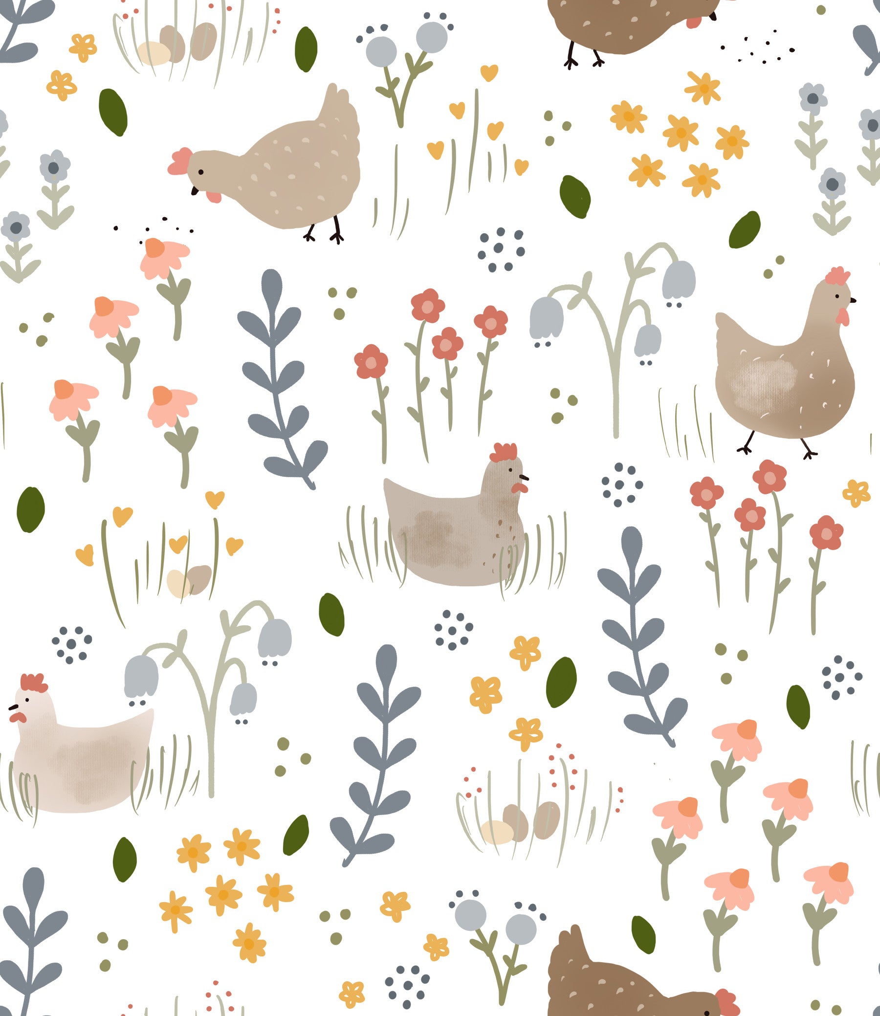 Floral Chicken Wallpaper