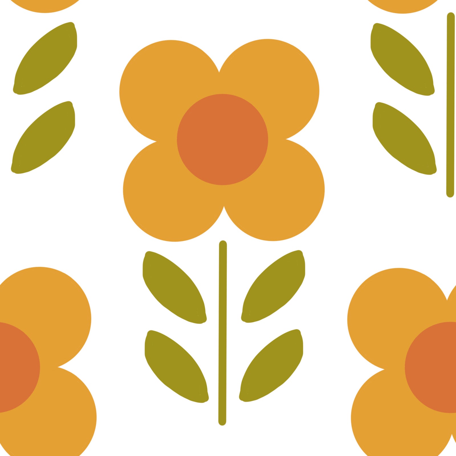 Retro Daisy Wallpaper