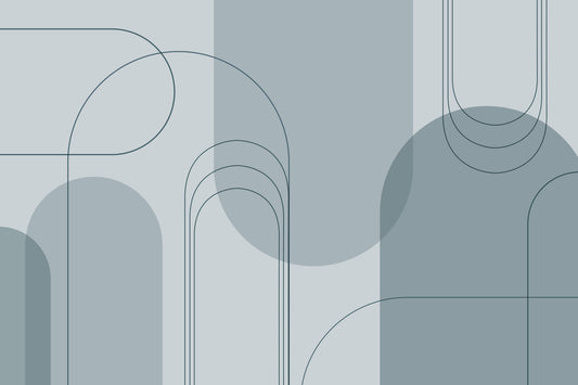 Blue Abstract Arches Wall Mural