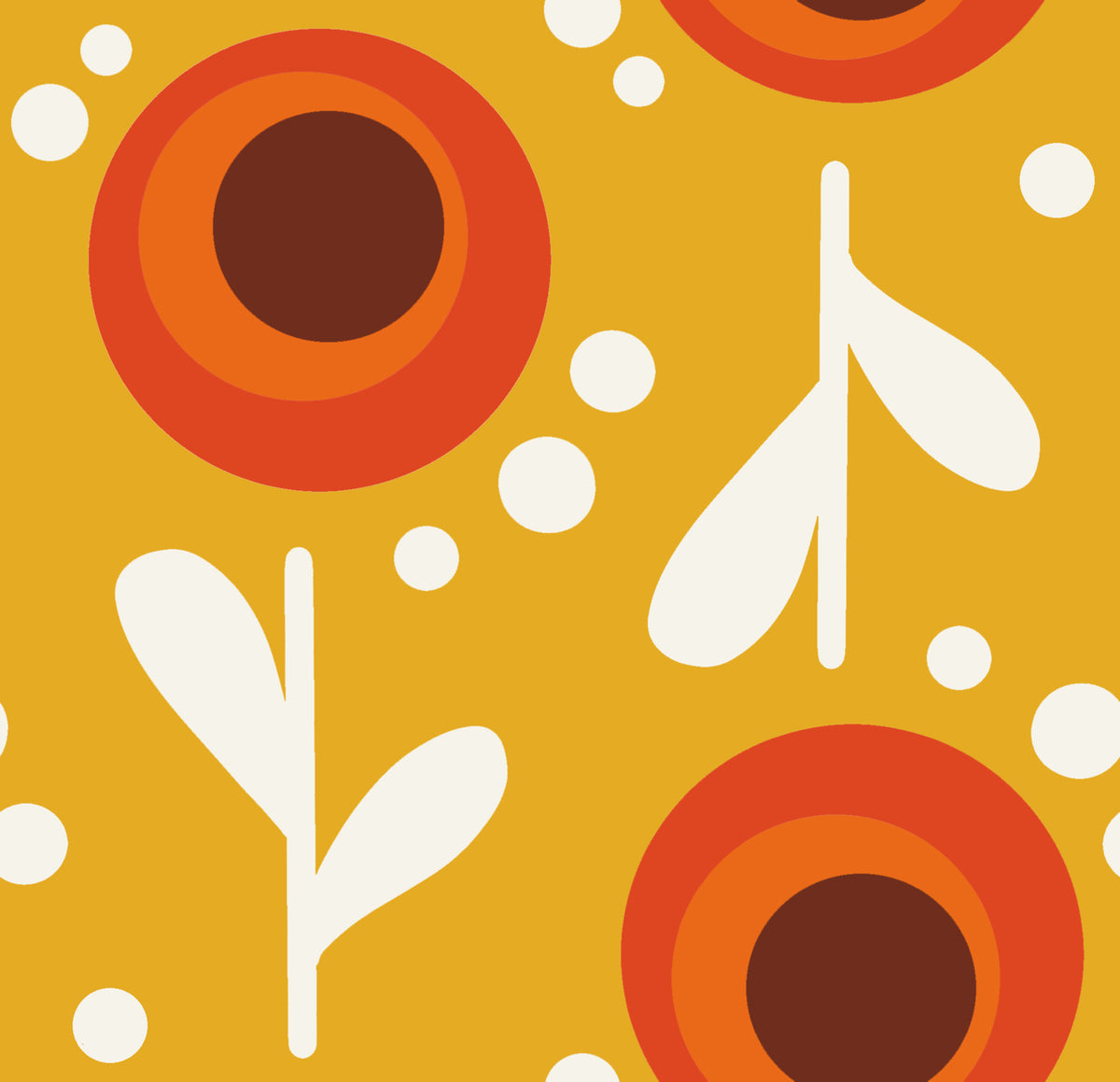Retro Sunset Floral Wallpaper⁠