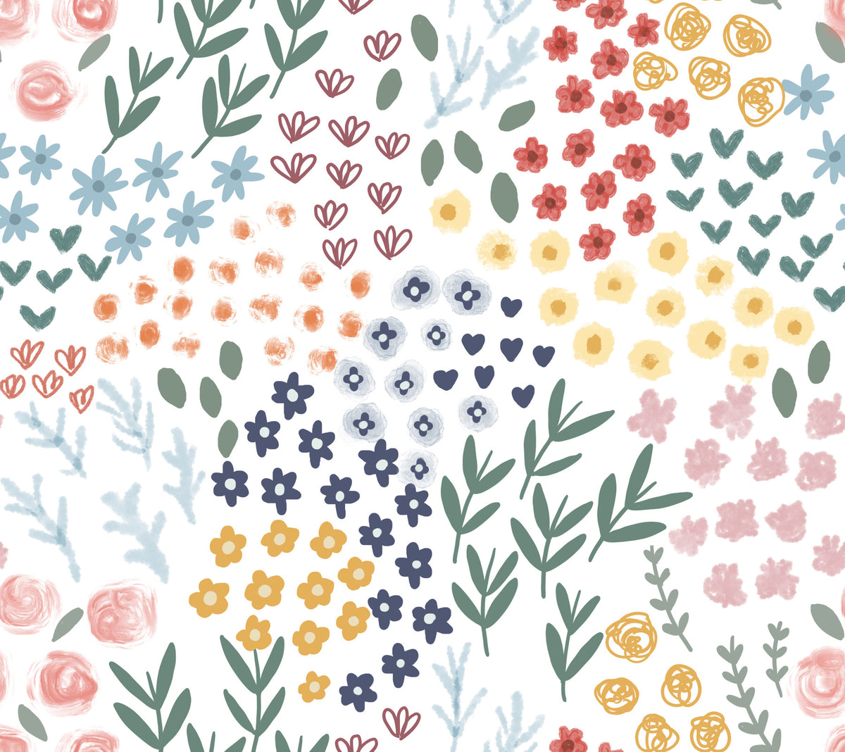 Patchwork Floral Wallpaper⁠