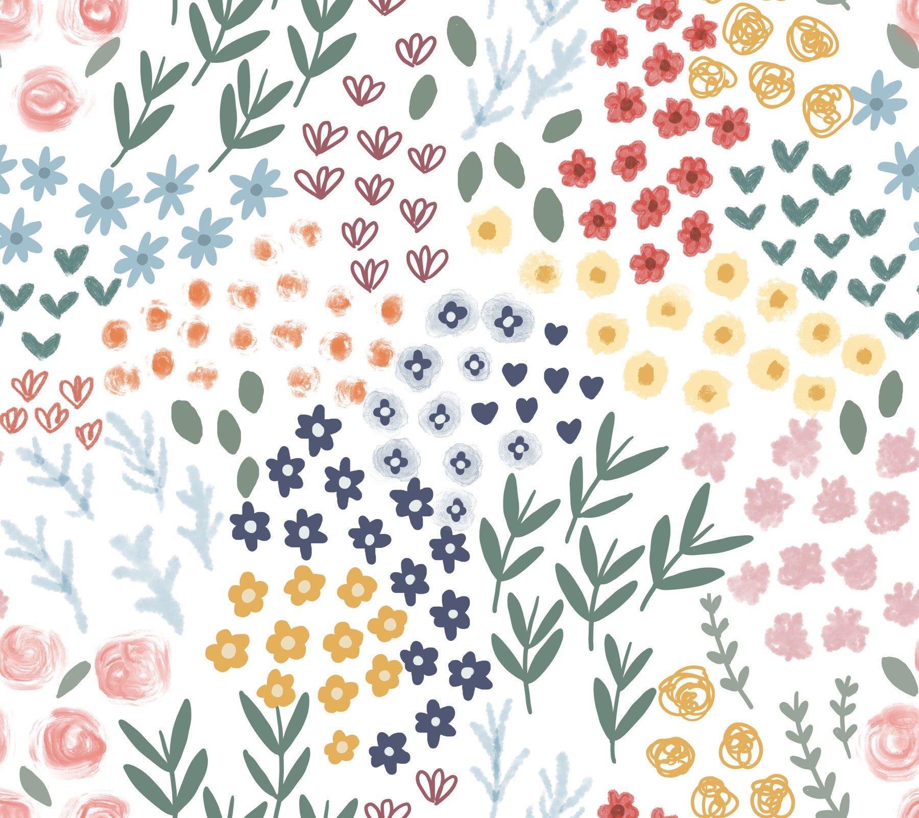 Patchwork Floral Wallpaper⁠