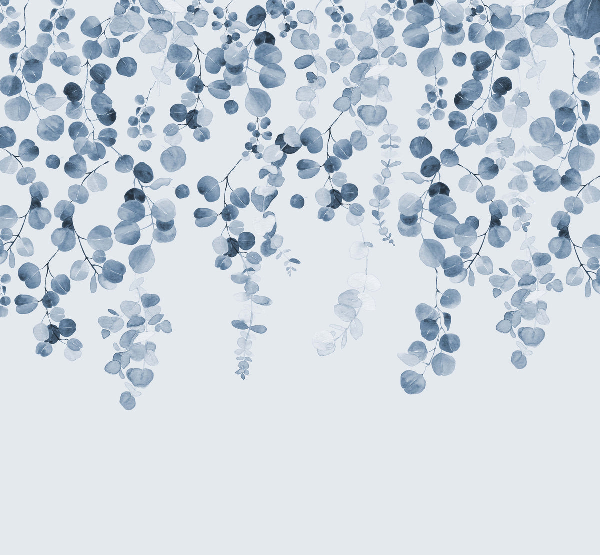 Eucalyptus Wall in Blue Wall Mural in your room — zoomed