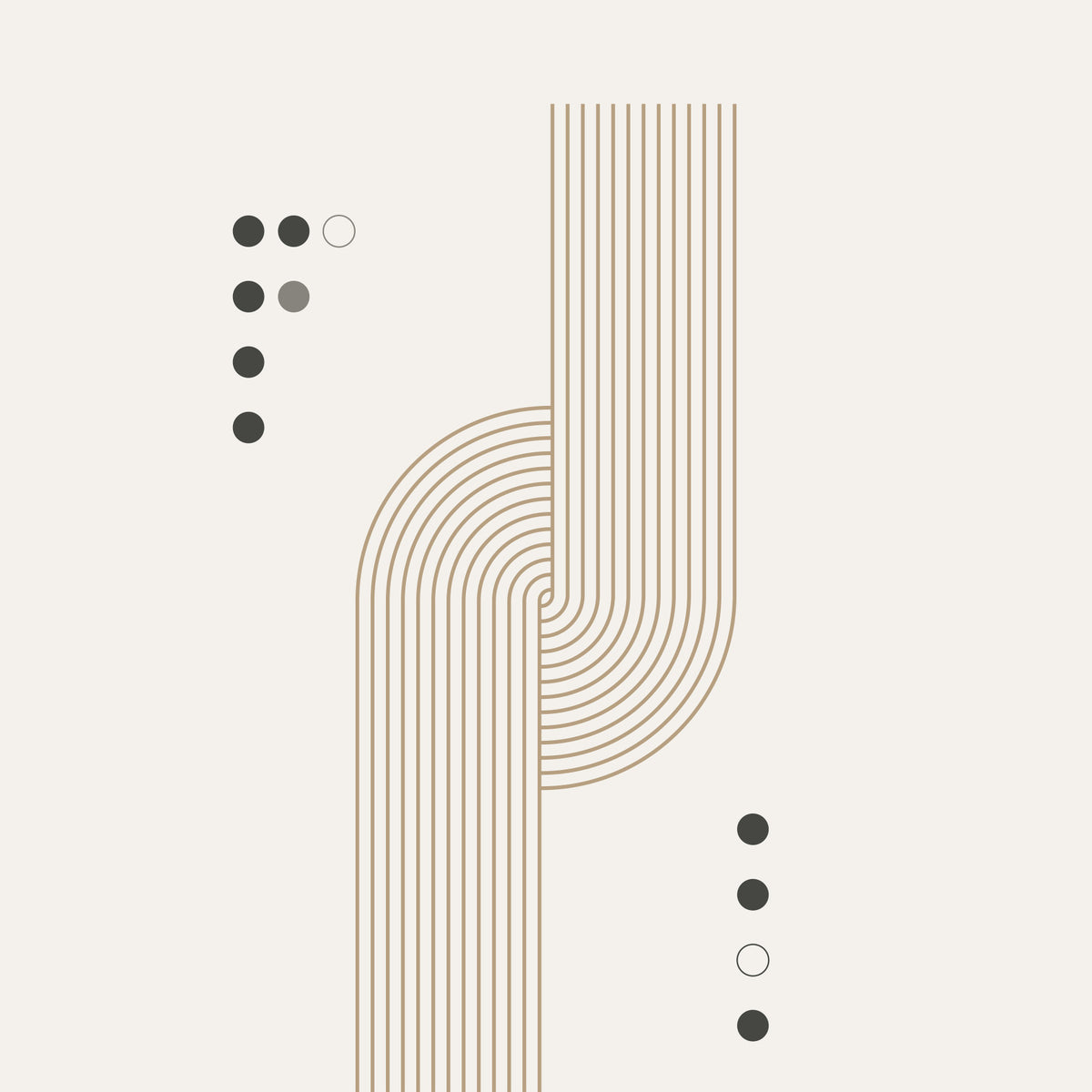 Minimal Geometric Flow Wall Mural in your room — zoomed