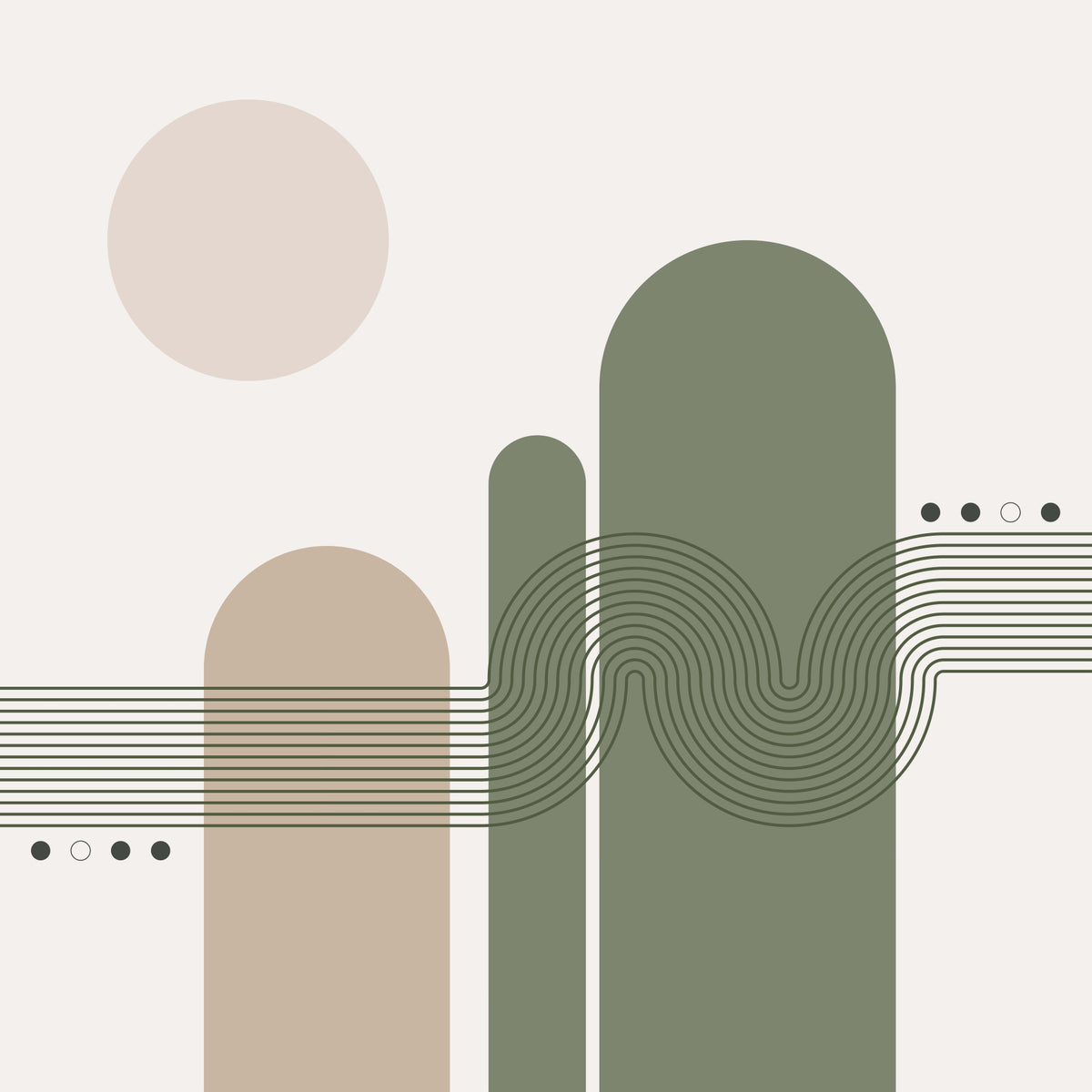 Minimalist Desert Vibes Wall Mural in your room — zoomed