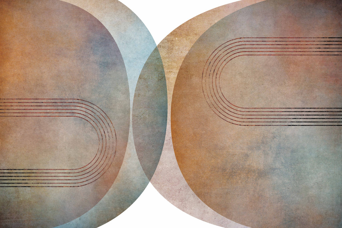 Modern Mid Century Curves Wall Mural in your room — zoomed
