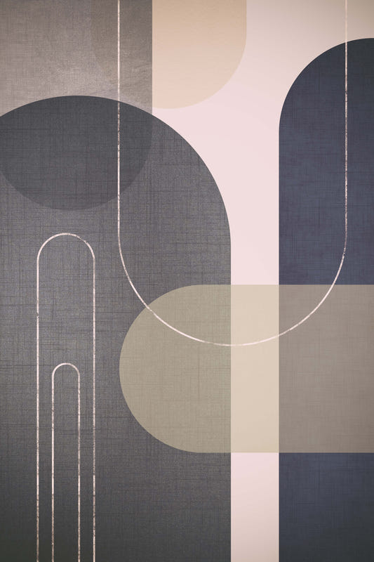 Modern Mid Century Linen Wall Mural