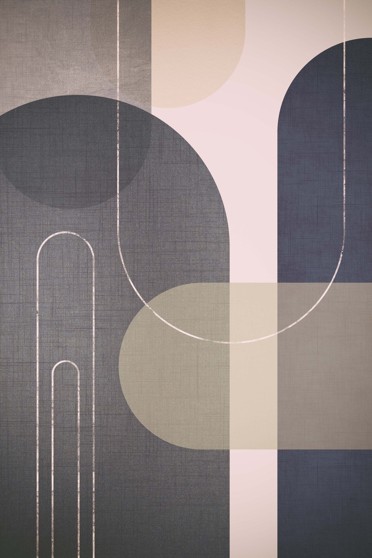 Modern Mid Century Linen Wall Mural