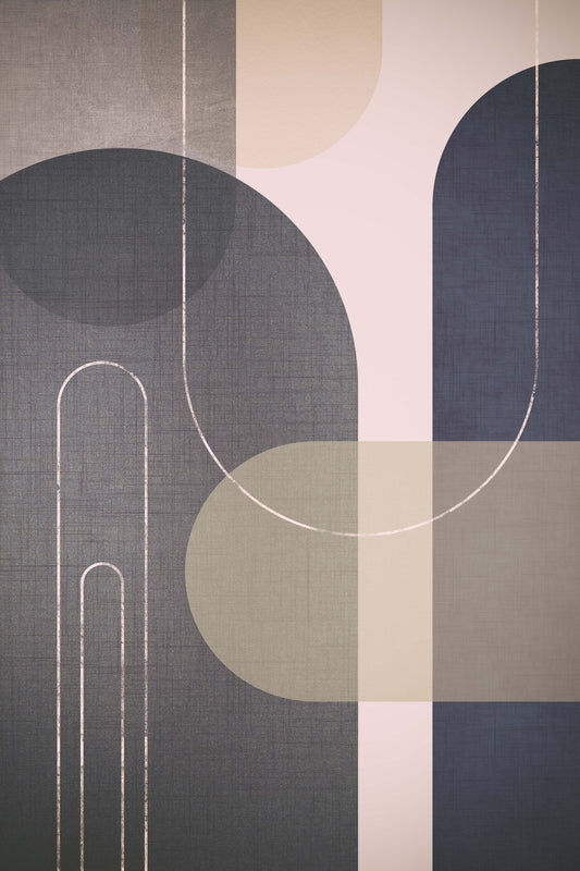 Modern Mid Century Linen Wall Mural