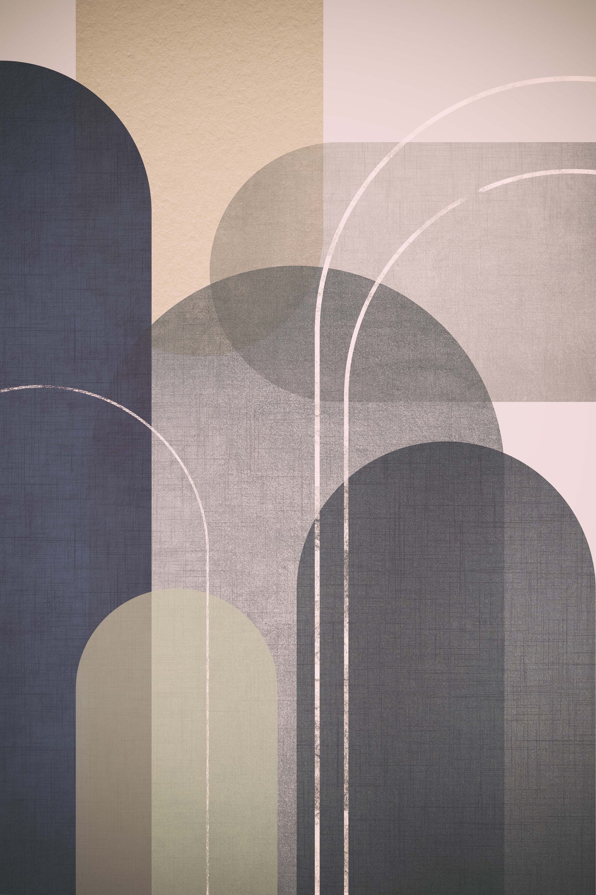 Modern Mid Century Linen 2 Wall Mural in your room