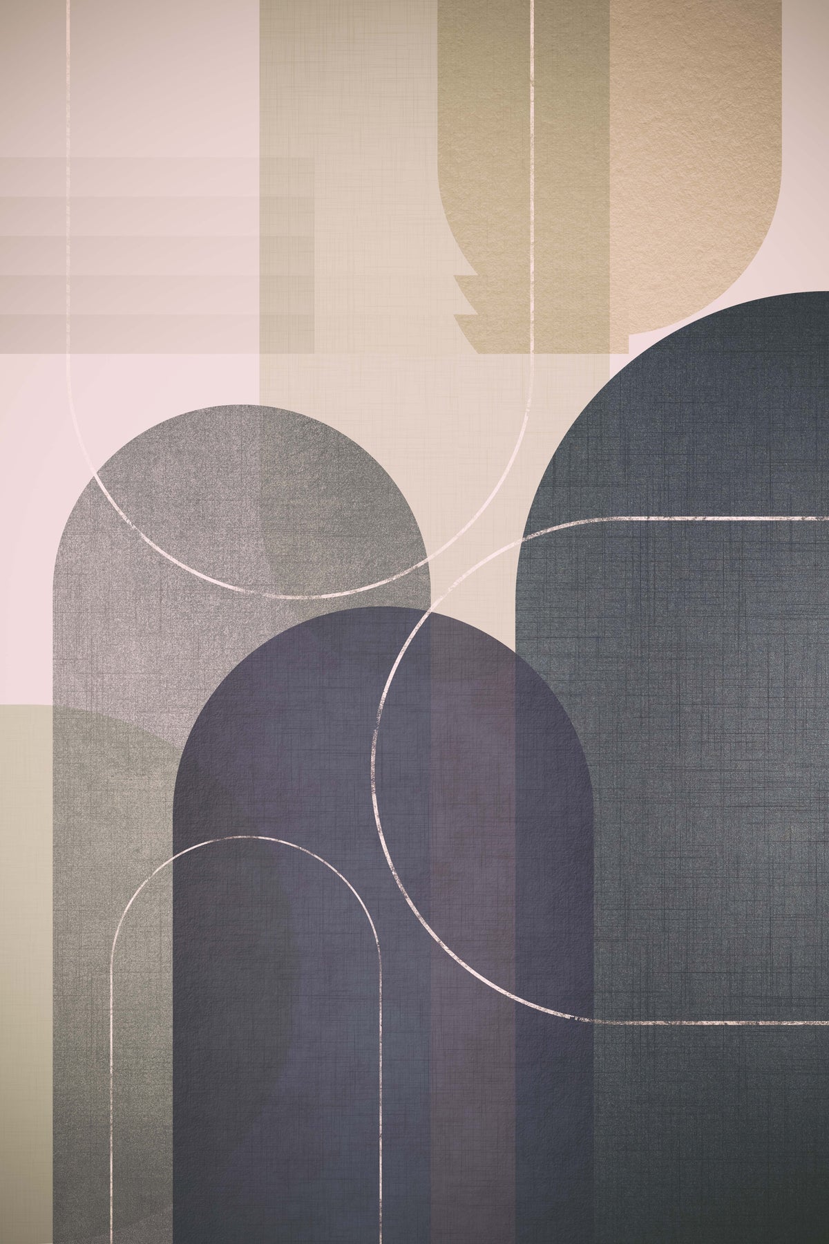 Modern Mid Century Linen 3 Wall Mural in your room