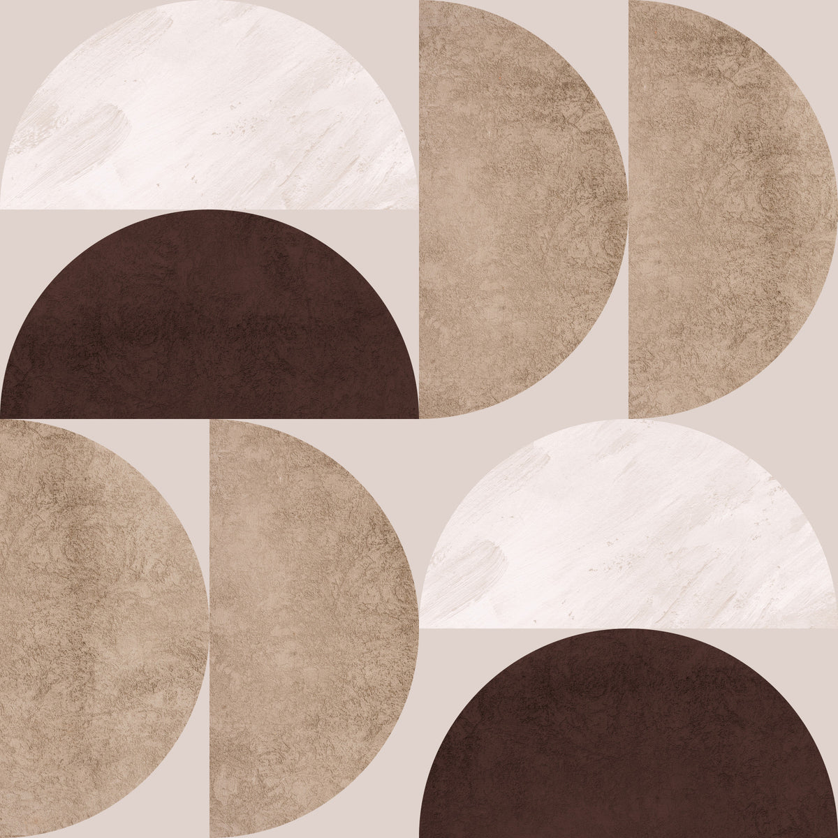 Modern Mid-Century Semicircles Wallpaper⁠ in your room — zoomed