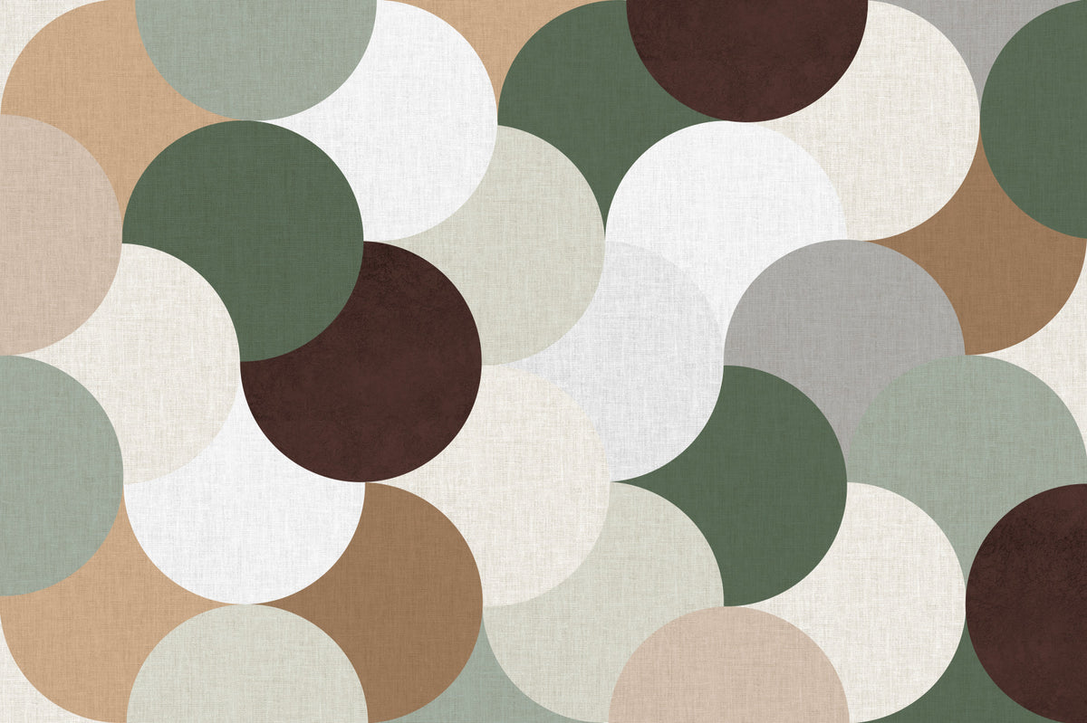 Earthy Geometric Harmony Wall Mural in your room — zoomed