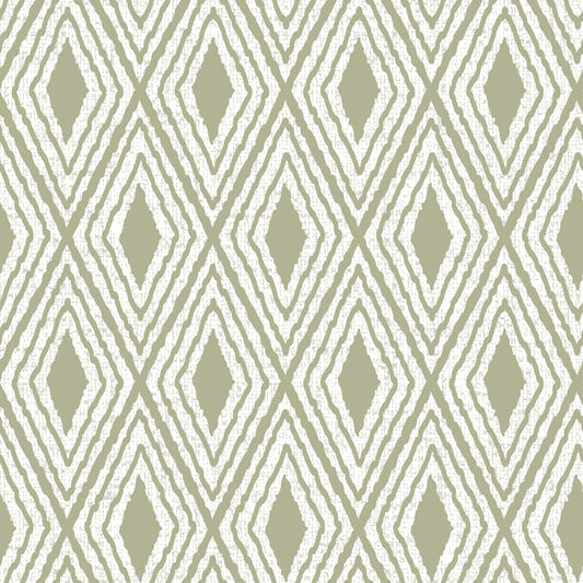 Harlequin Diamond Boho Muted Pastel Green Wallpaper⁠