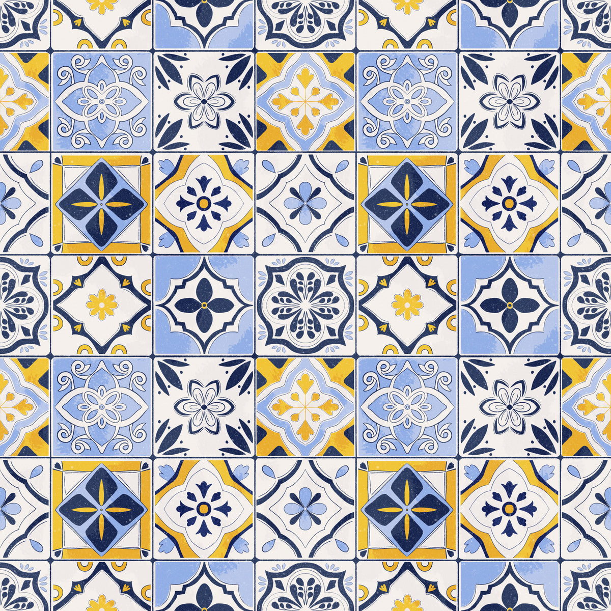 Mediterranean Mosaic Tiles Wallpaper⁠ in your room — zoomed