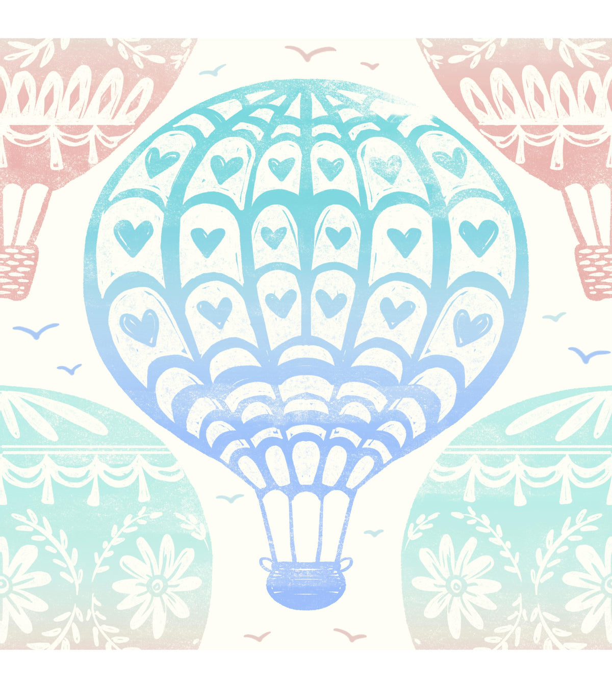 Pastel Paradise Hot Air Balloons Wallpaper⁠ in your room
