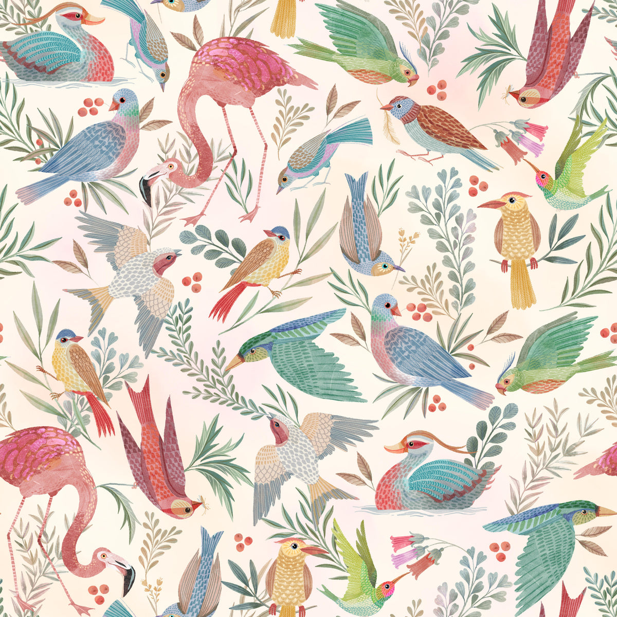 light Birdwatcher's Wallpaper⁠ in your room — zoomed