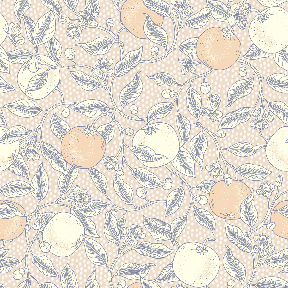 Citrus Squeeze in Neutral Botanica Wallpaper⁠