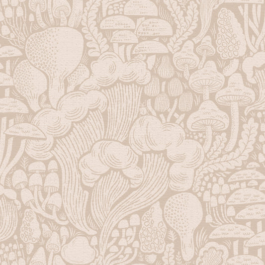 Dagg-Toned Fungi Forest Silhouettes Wallpaper⁠