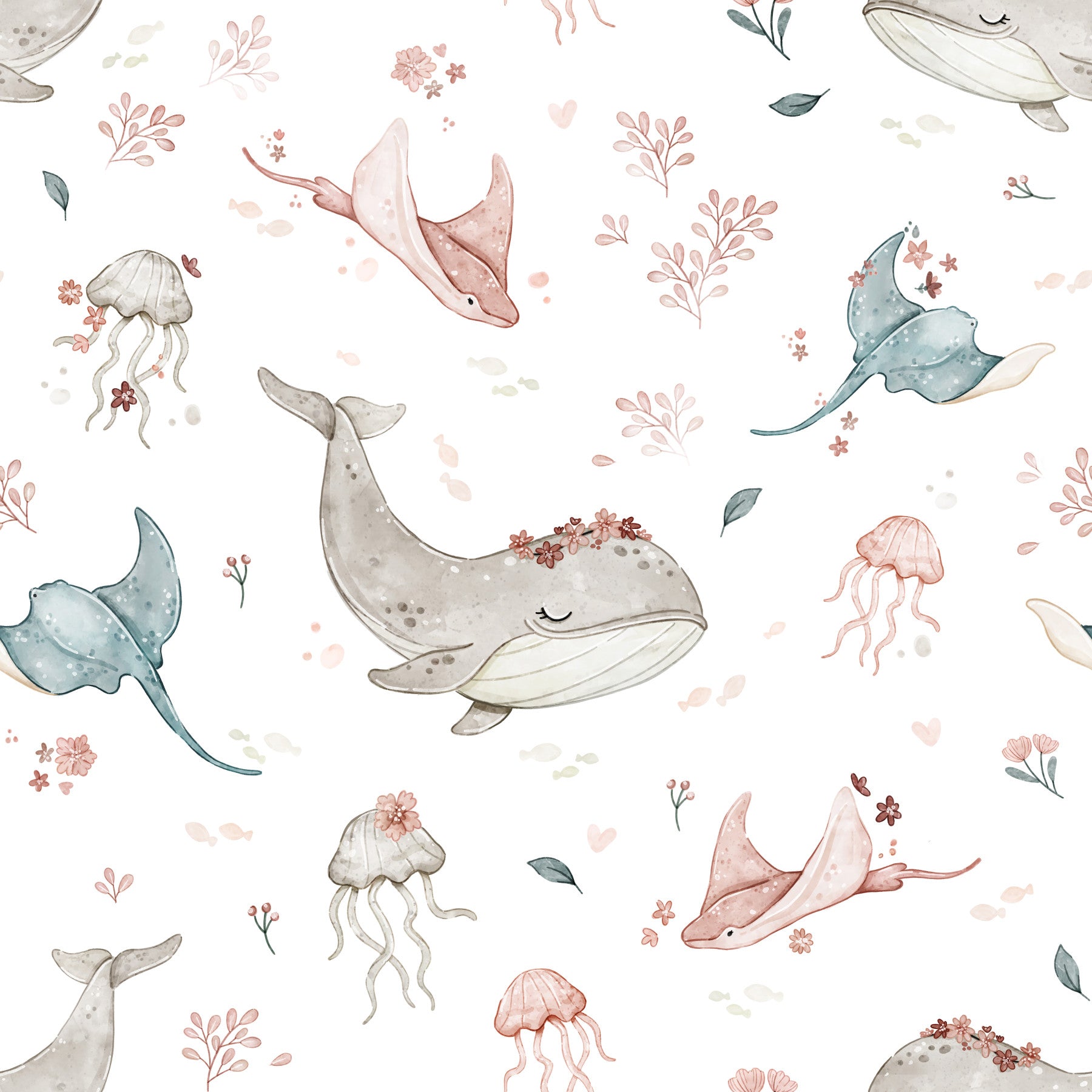Underwater Floral Wallpaper⁠