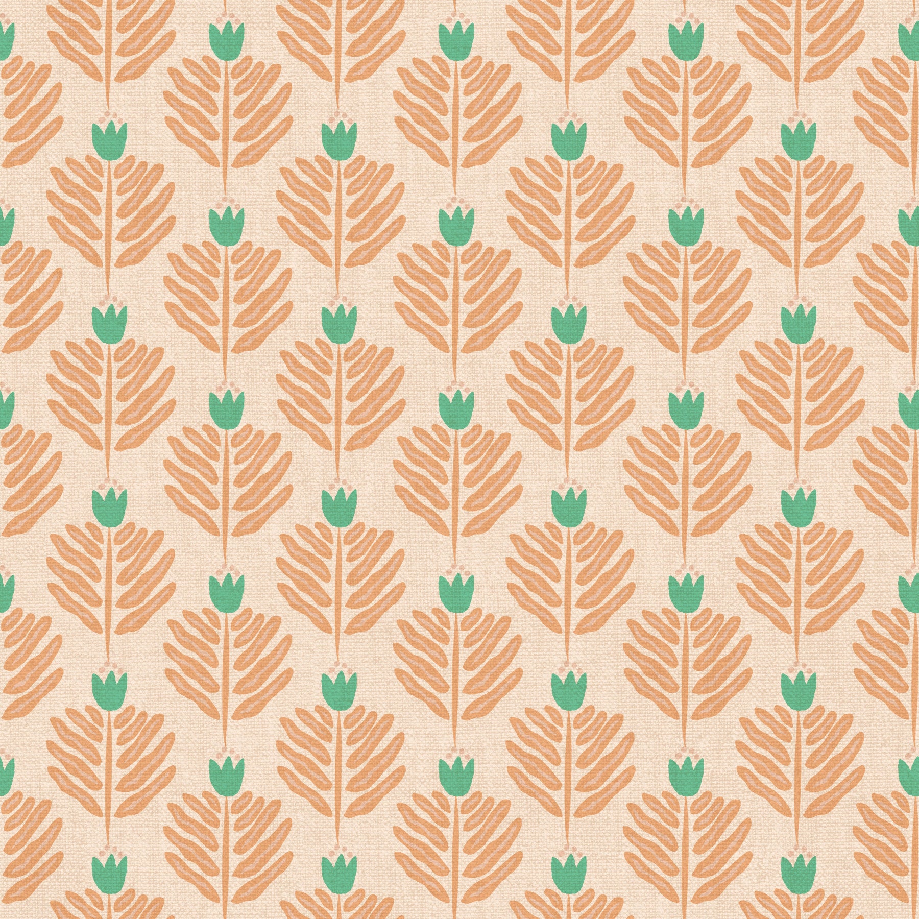 Peach Chunky Plant Jewel Jungle Wallpaper⁠