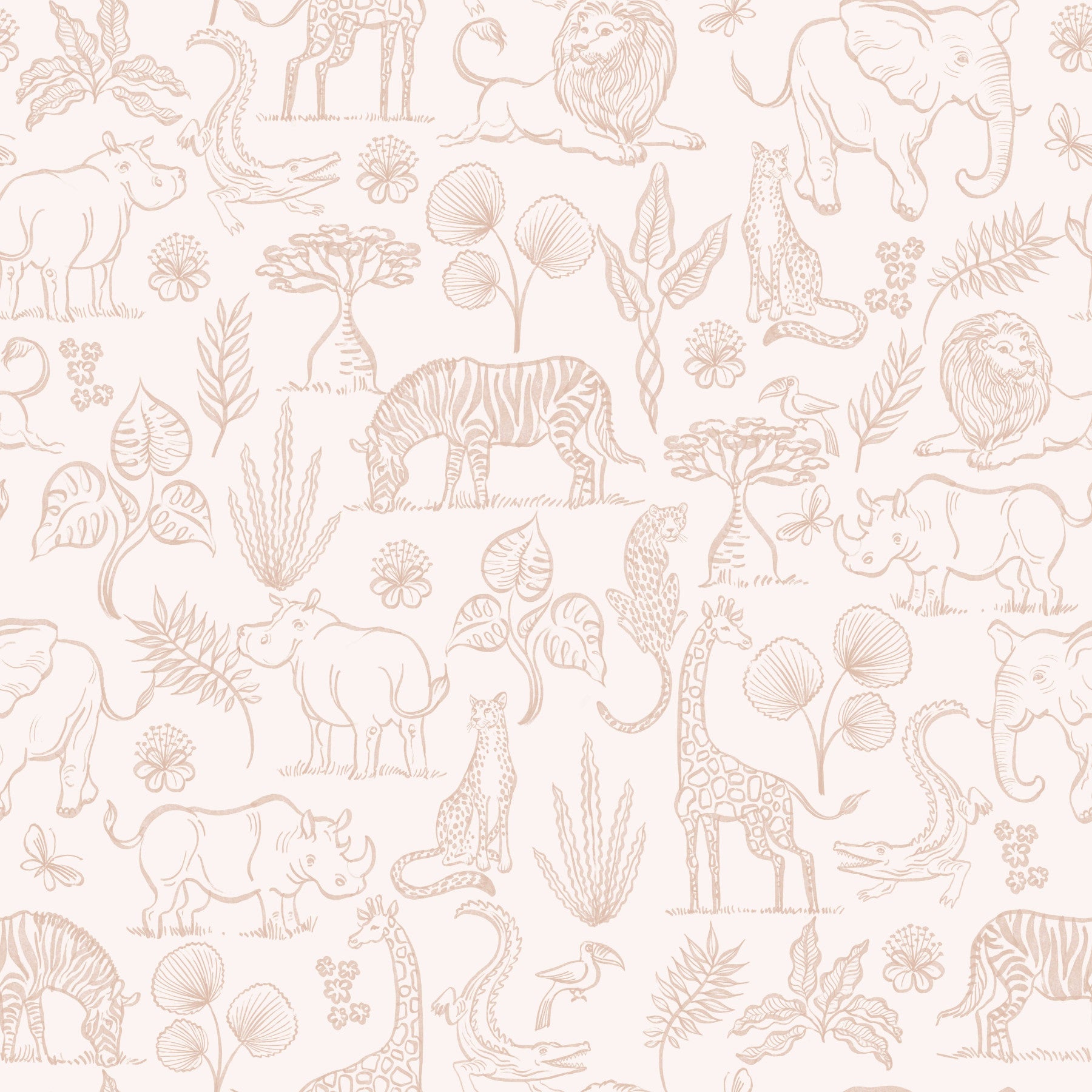 Neutral Safari Adventure Wallpaper⁠