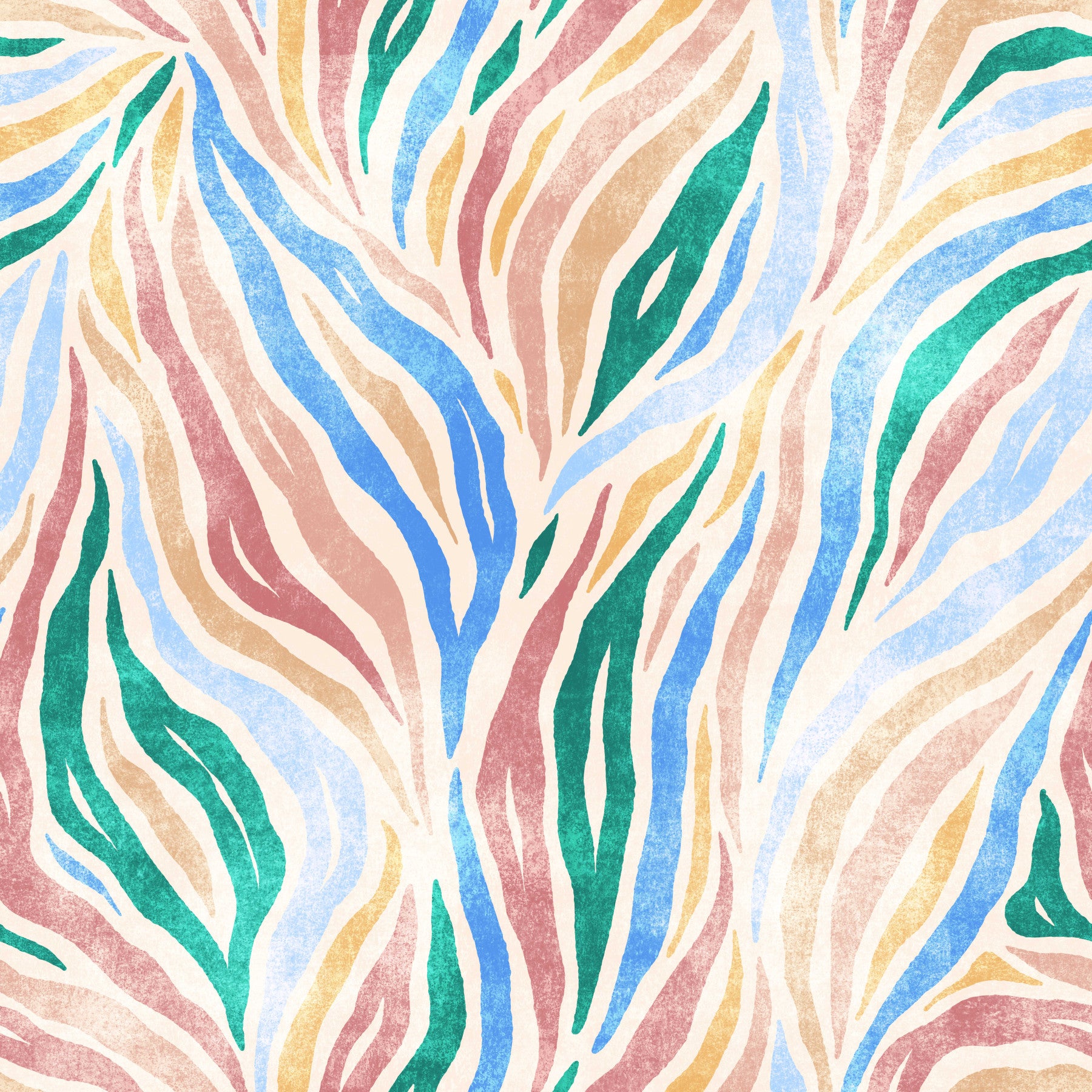 Multicolor Textured Boho Zebra Print Wallpaper⁠ in your room — zoomed
