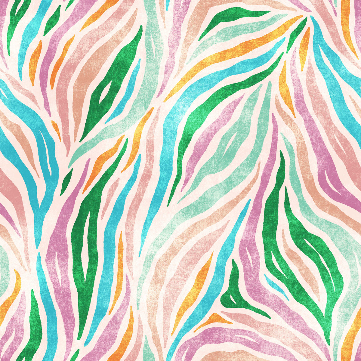 Multicolor Boho Zebra Print Wallpaper⁠ in your room — zoomed