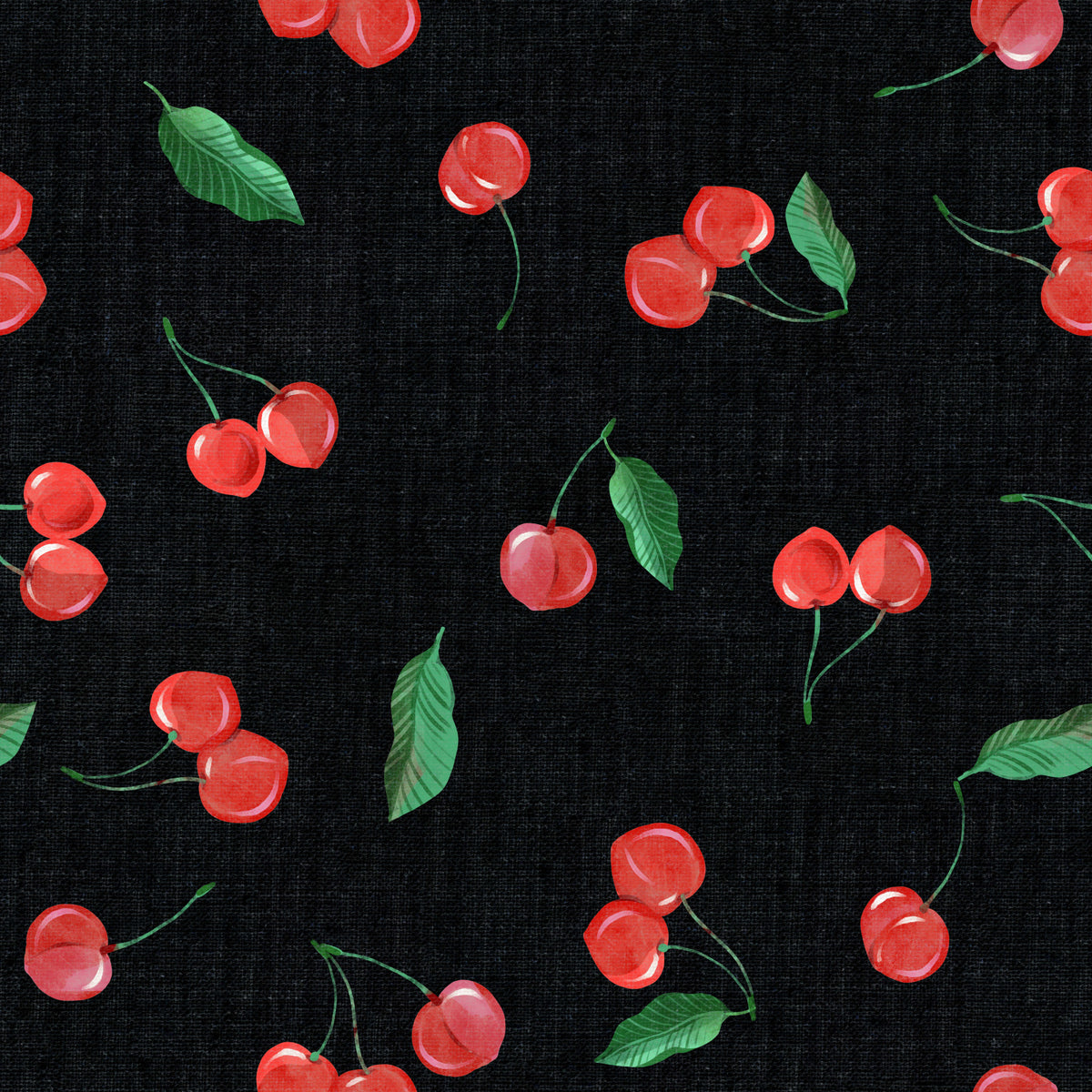 Toss Black Painterly Cherries  Wallpaper⁠ in your room