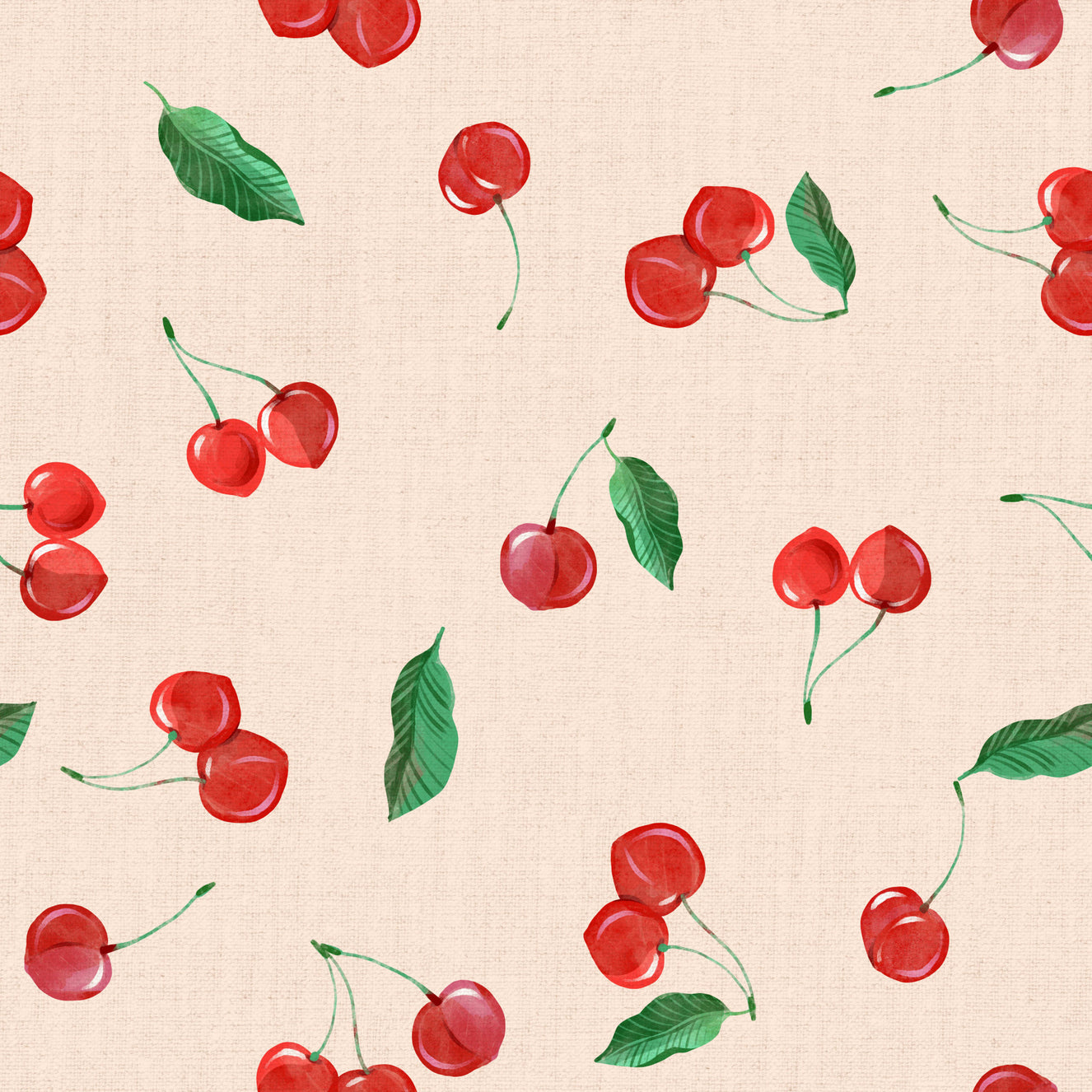 Toss Painterly Cherries  Wallpaper⁠